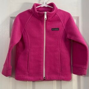 Columbia Baby Girl Vibrant Pink Fleece Jacket Long Sleeve with Front Pockets